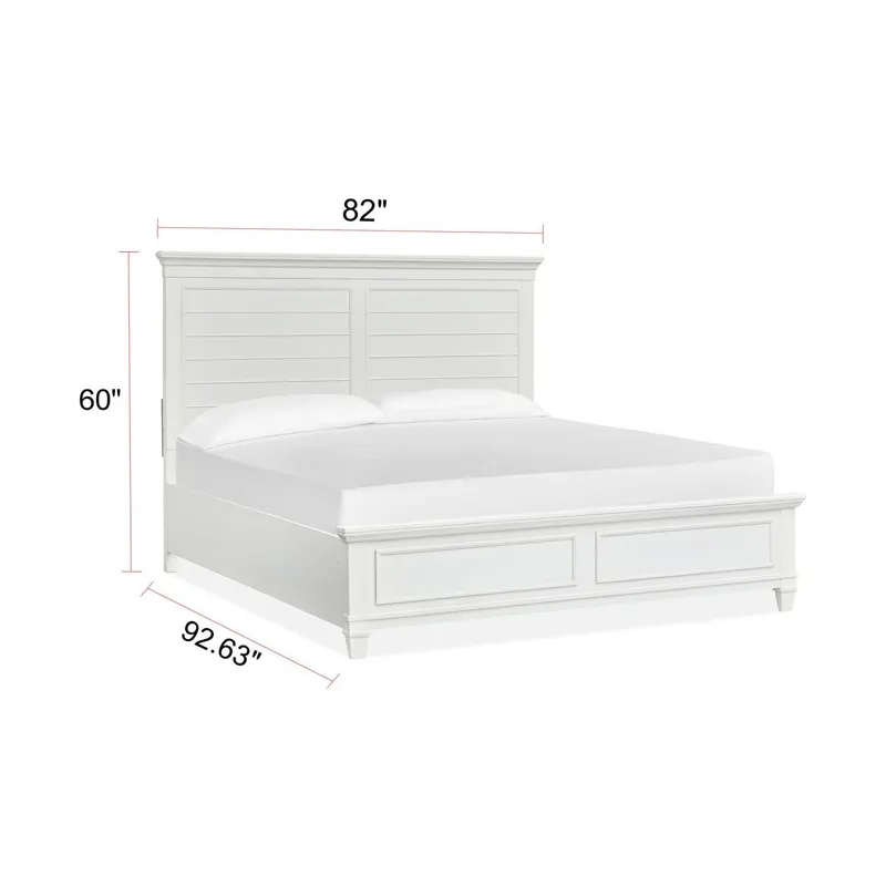 Charleston White Dove California King White Panel Bed