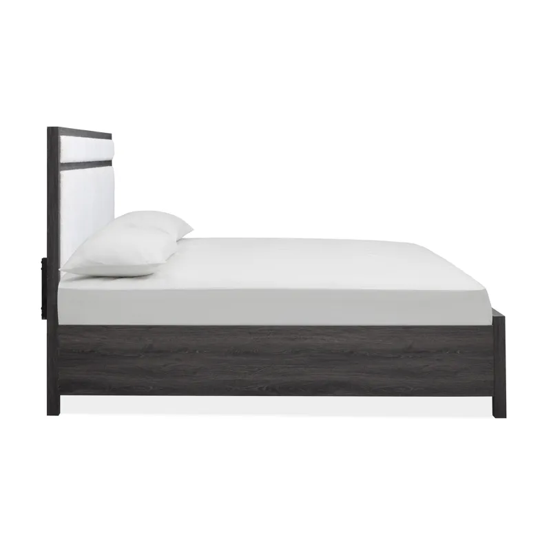 Merrifield Raisin Black Queen Upholstered Panel Bed