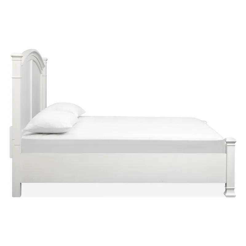 Kingston Whisper White And Cerused Nutmeg California King Panel Bed