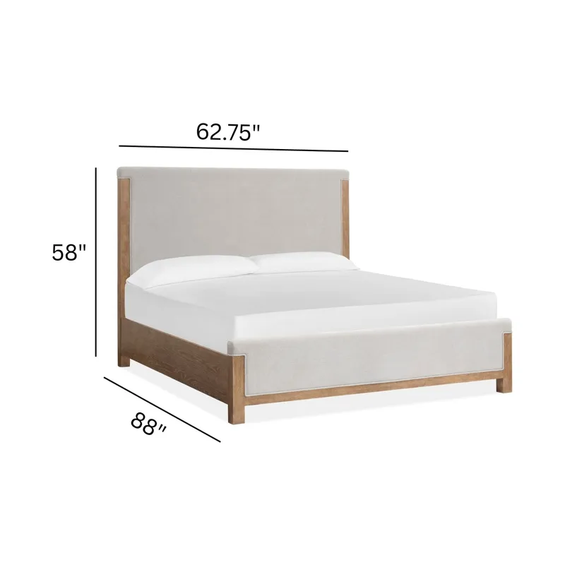Plum Creek Sierra Brown Queen Upholstered Panel Bed