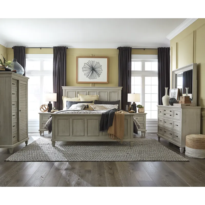 Newport Alabaster California King Panel Bed