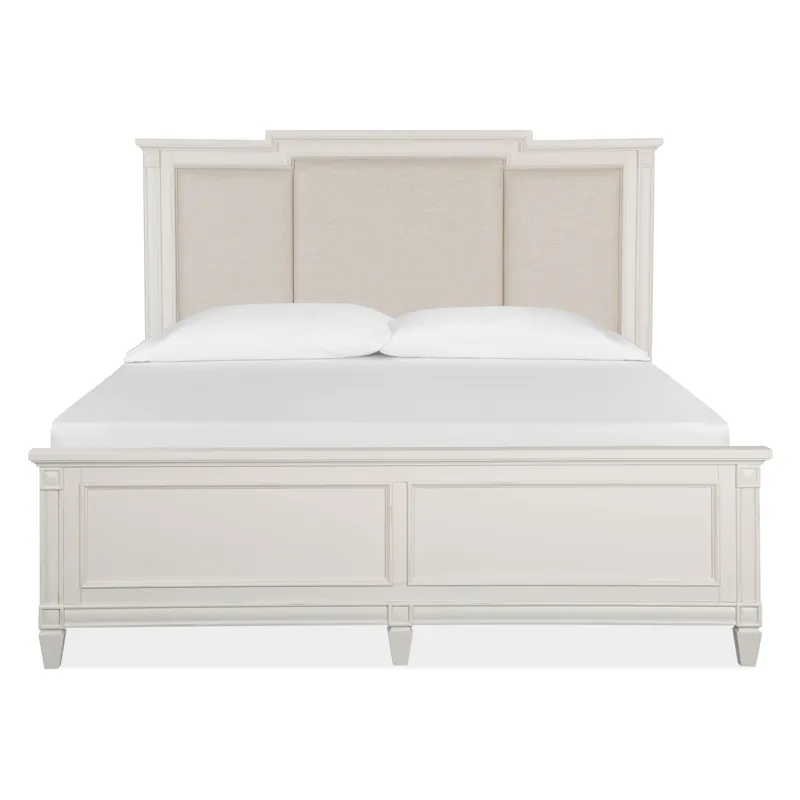 Willowbrook Egg Shell White California King Panel Upholstered Bed