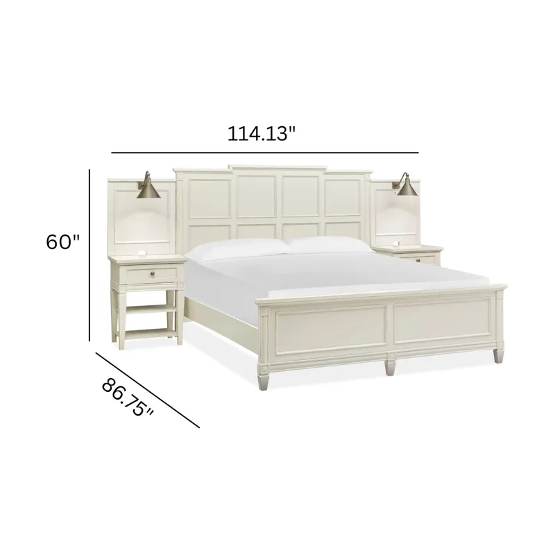 Willowbrook Egg Shell White Queen Wall Panel Bed