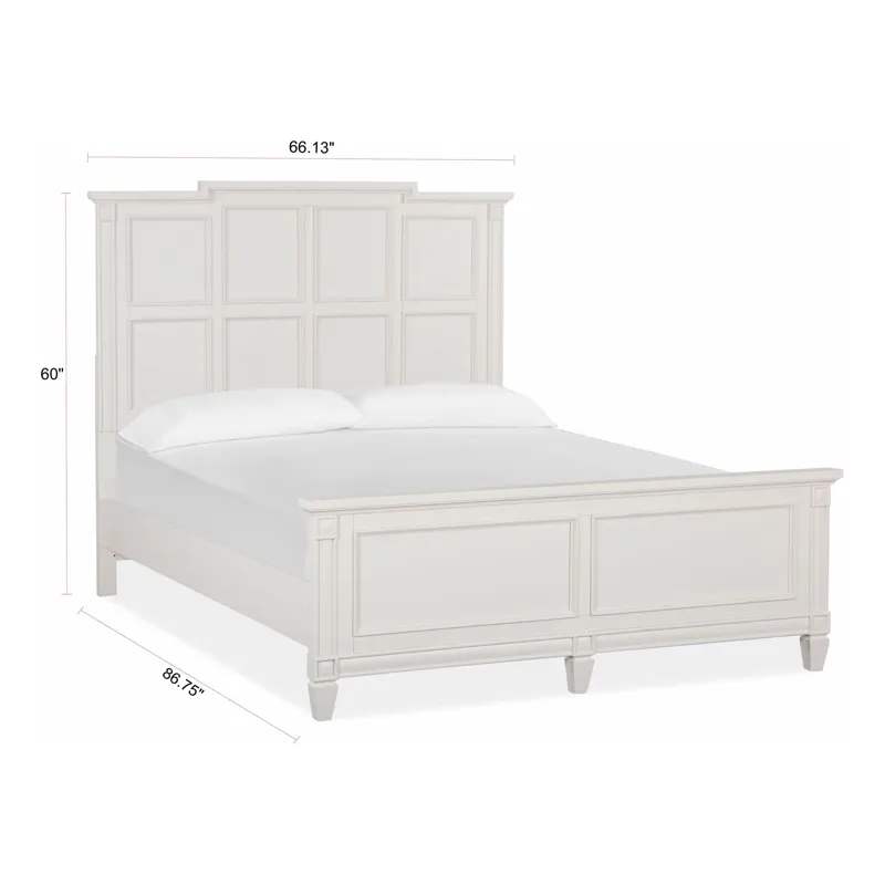 Willowbrook Egg Shell White Queen Panel Bed