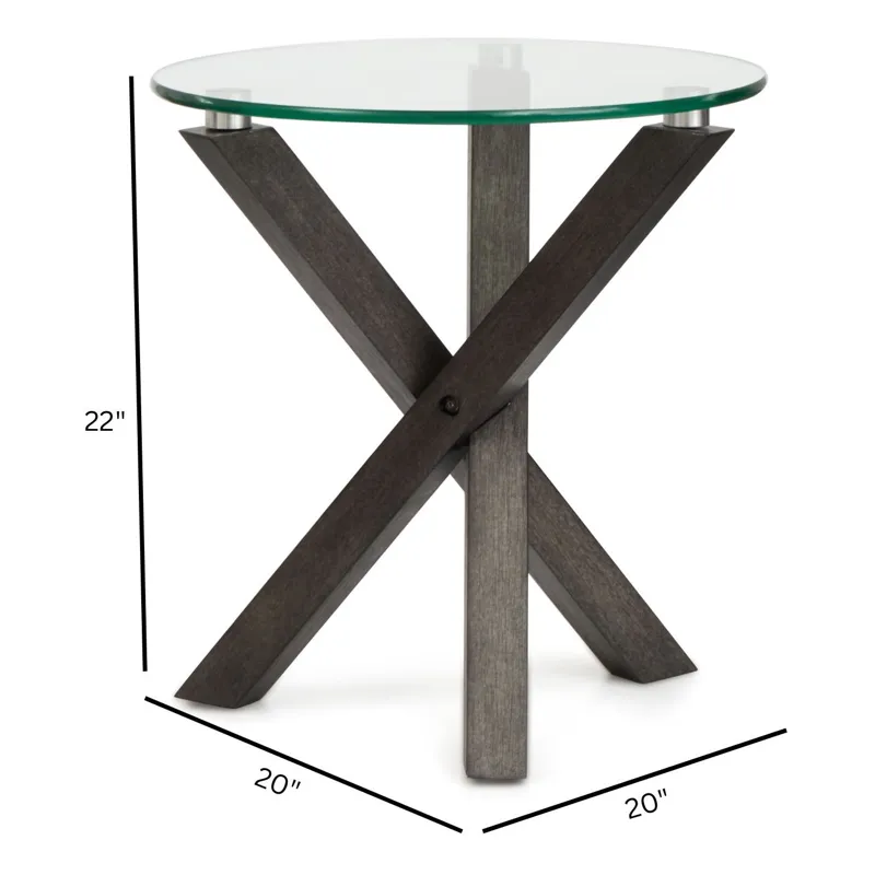 Jax Carbon Shadow And Chrome Round End Table