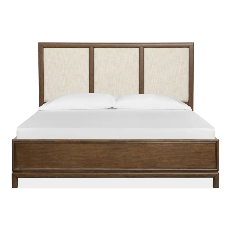 Ridgefield Russet California King Upholstered Panel Bed