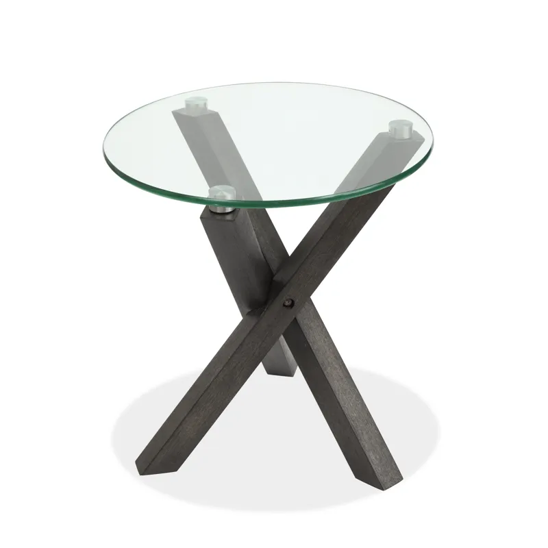 Jax Carbon Shadow And Chrome Round End Table