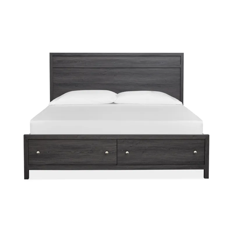 Merrifield Raisin Black Queen Panel Storage Bed