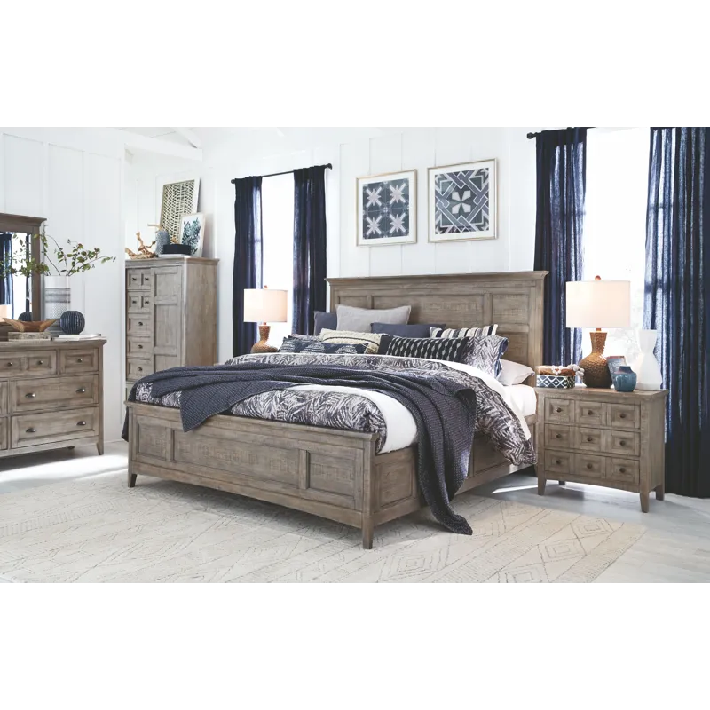 Paxton Place Dovetail Grey Drawer Dresser With Landscape Mirror