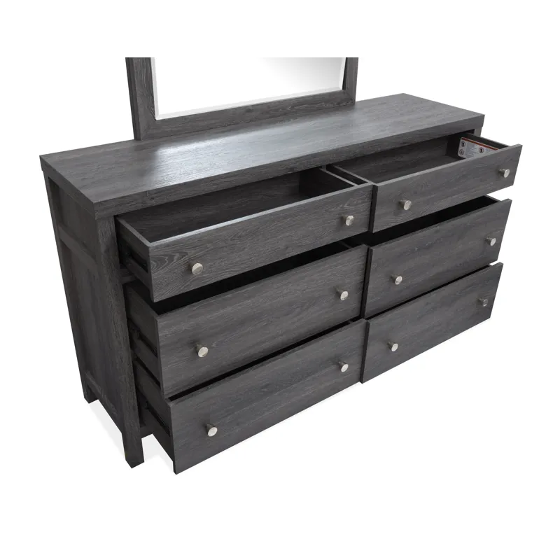 Merrifield Raisin Black Double Drawer Dresser