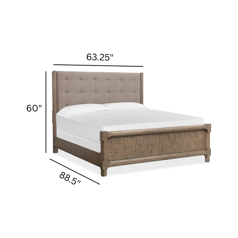 Claremont Smokey Taupe Queen Upholstered Panel Bed