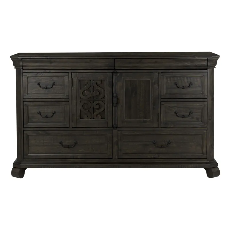 Bellamy Peppercorn Drawer Dresser With Shaped Mirror