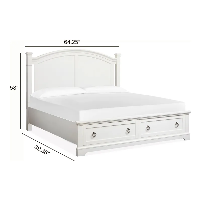 Kingston Whisper White And Cerused Nutmeg Queen Panel Storage Bed