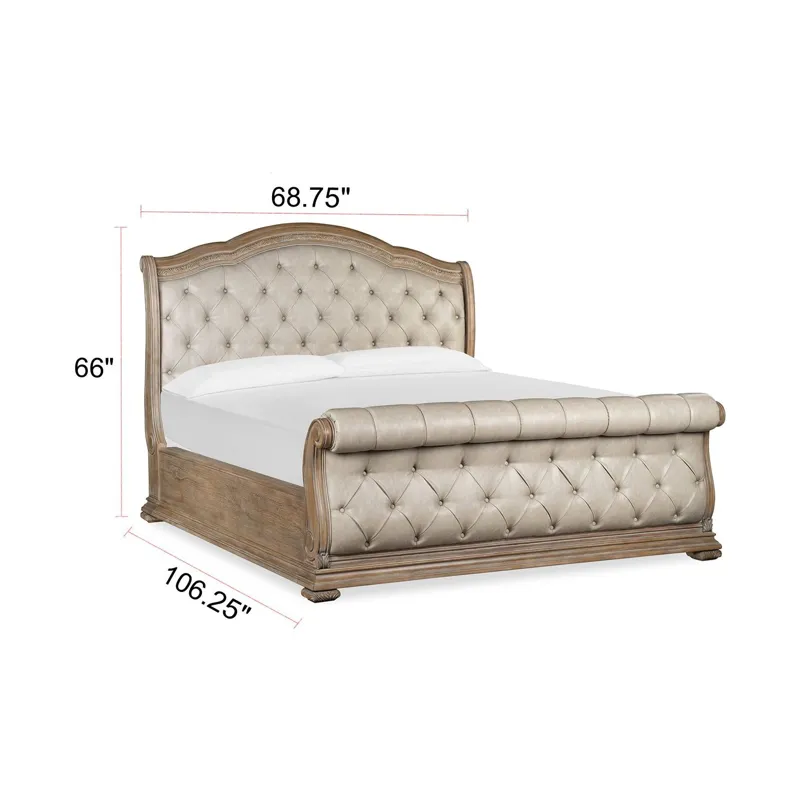 Marisol Fawn Queen Upholstered Sleigh Bed