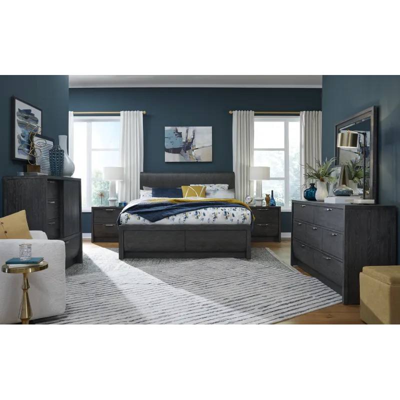 Kinsley Black Heron Queen Panel Bed