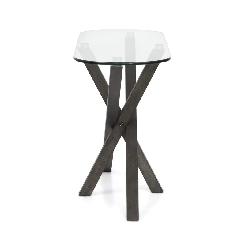 Jax Carbon Shadow And Chrome Oval Sofa Table