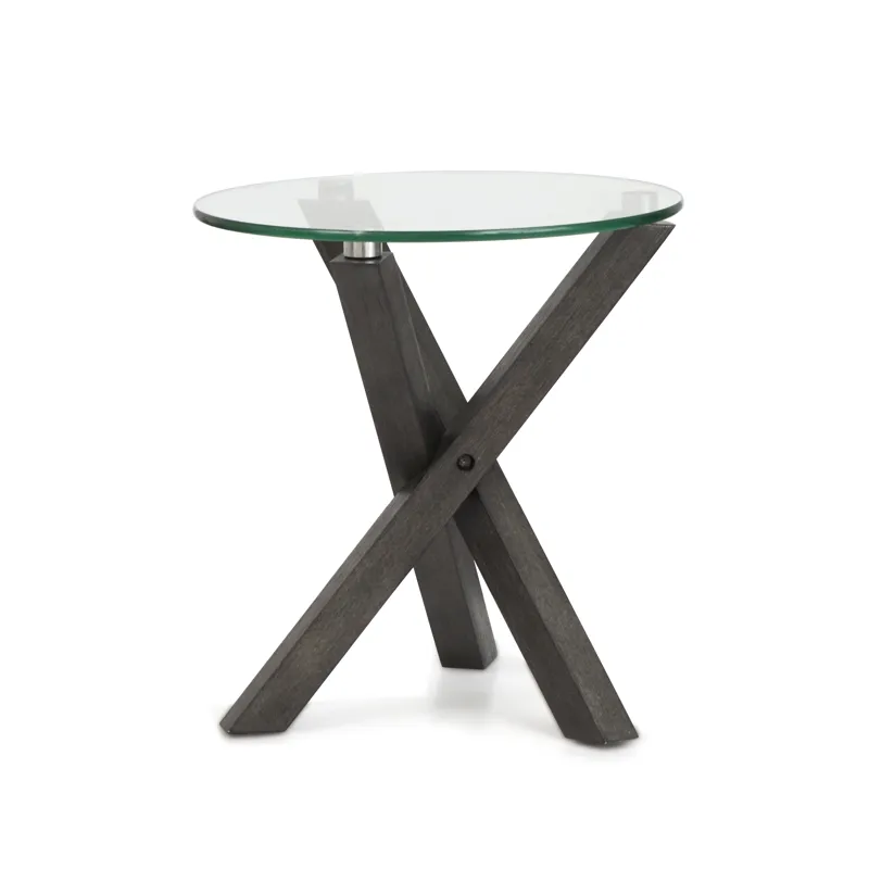 Jax Carbon Shadow And Chrome Round End Table