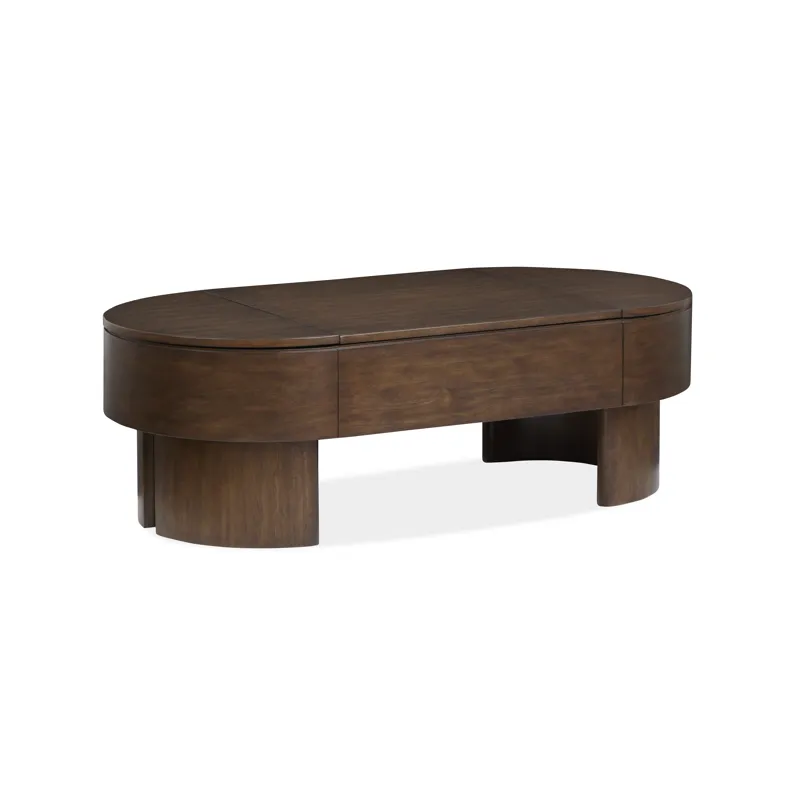 Holloway Toasted Almond Oval Lift Top Cocktail Table
