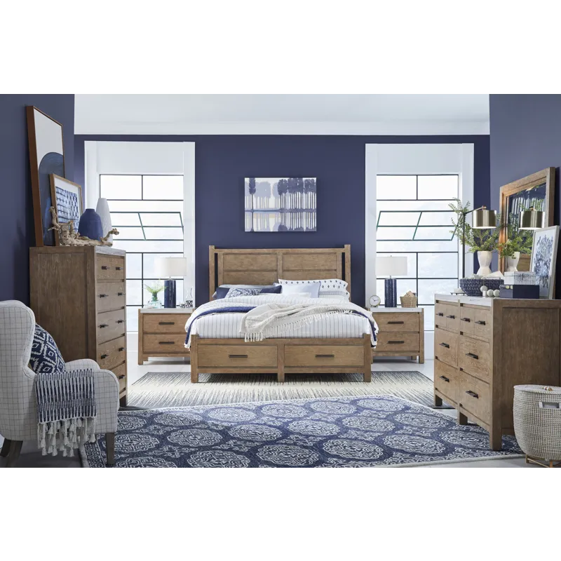 Plum Creek Sierra Brown California King Panel Storage Bed