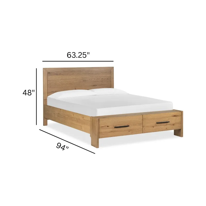 Davenport Rustic Caramel Queen Panel Storage Bed