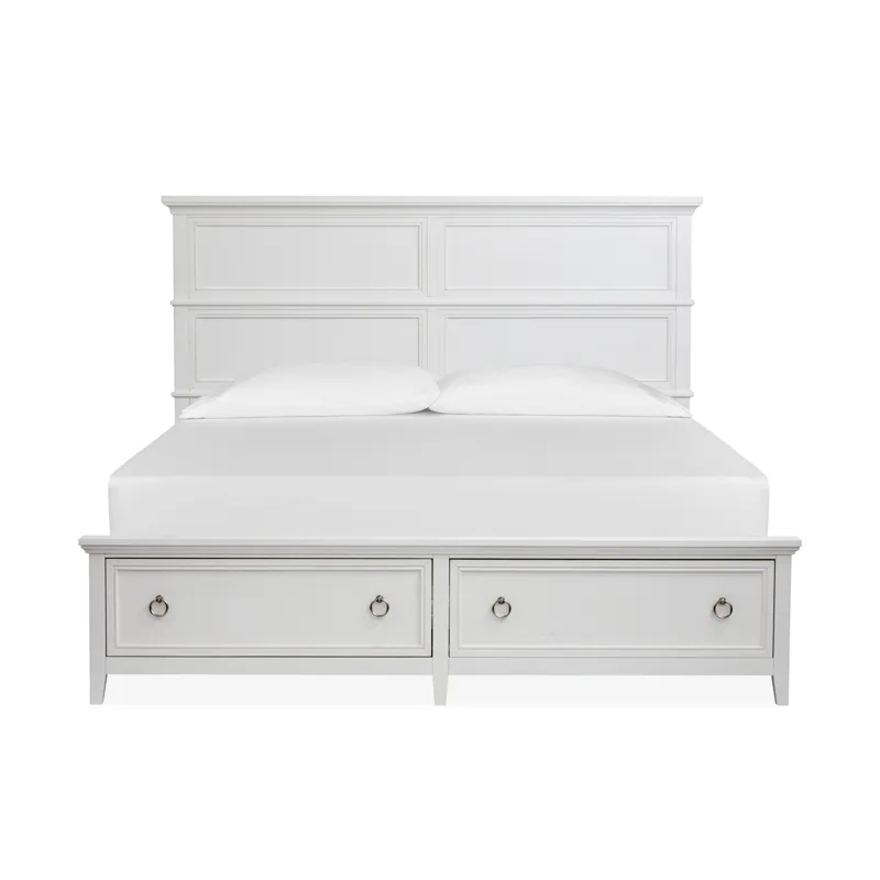 Juniper Hill Whisper White Panel Storage Bed
