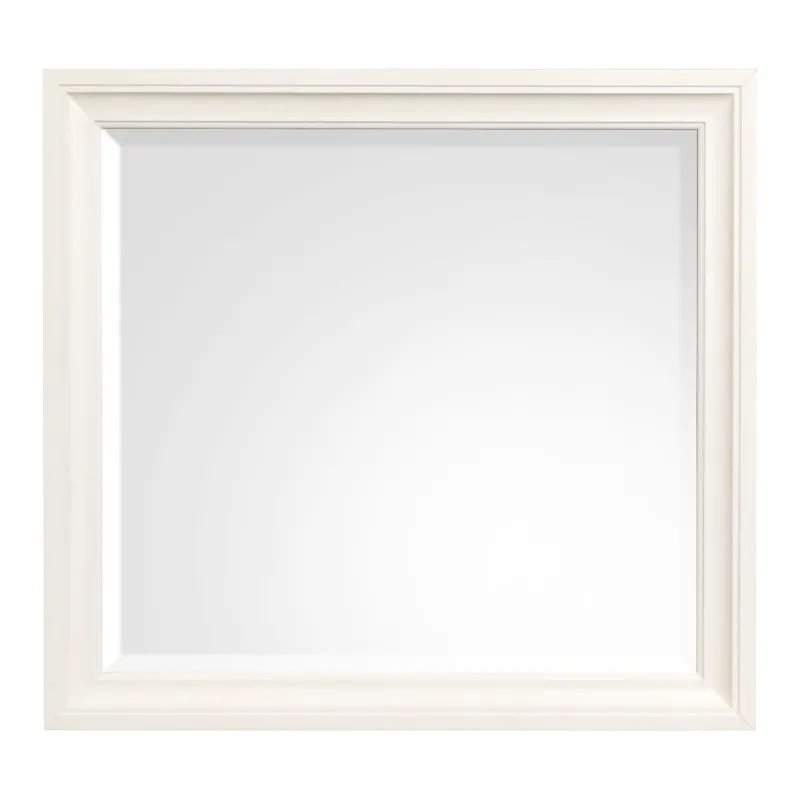 Kingston Whisper White And Cerused Nutmeg Landscape Mirror