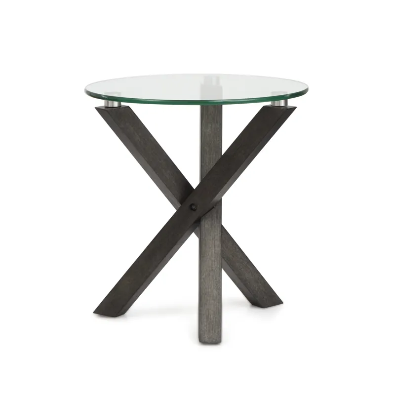 Jax Carbon Shadow And Chrome Round End Table