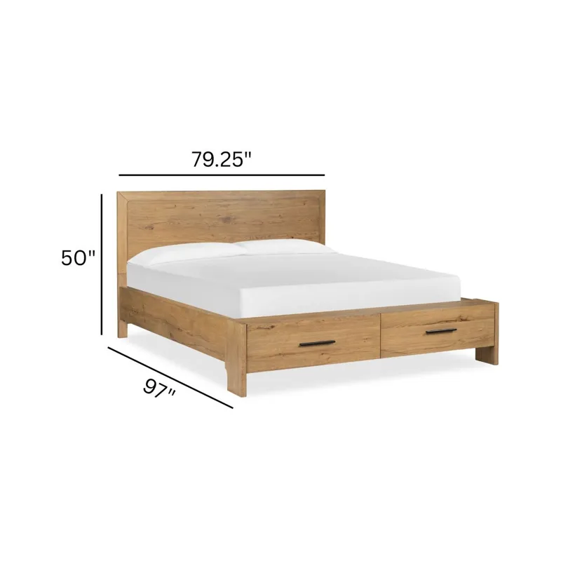 Davenport Rustic Caramel California King Panel Storage Bed