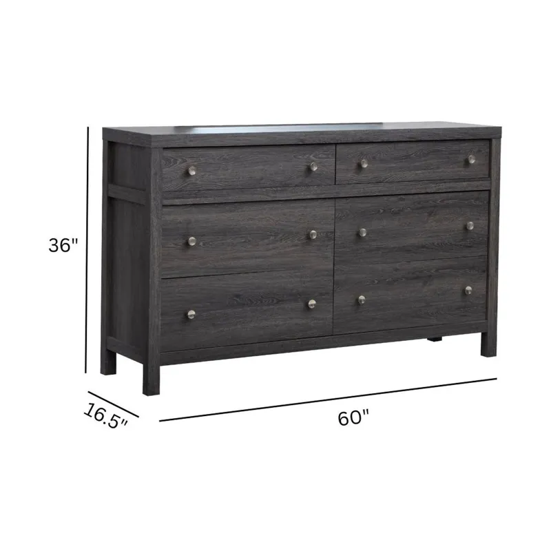 Merrifield Raisin Black Double Drawer Dresser