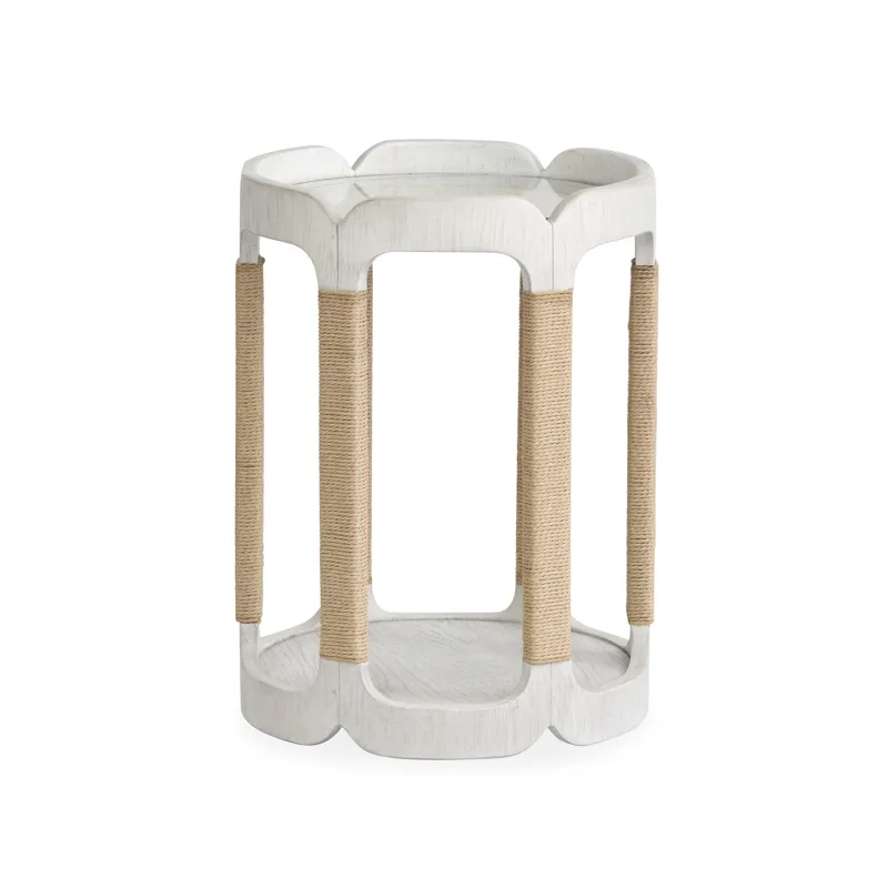 Sunset Cove - White Drum Table