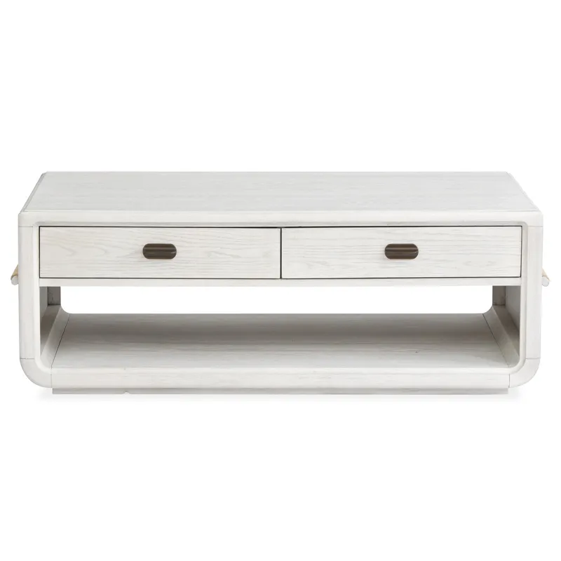 Sunset Cove - White Rectangular Cocktail Table w/Casters