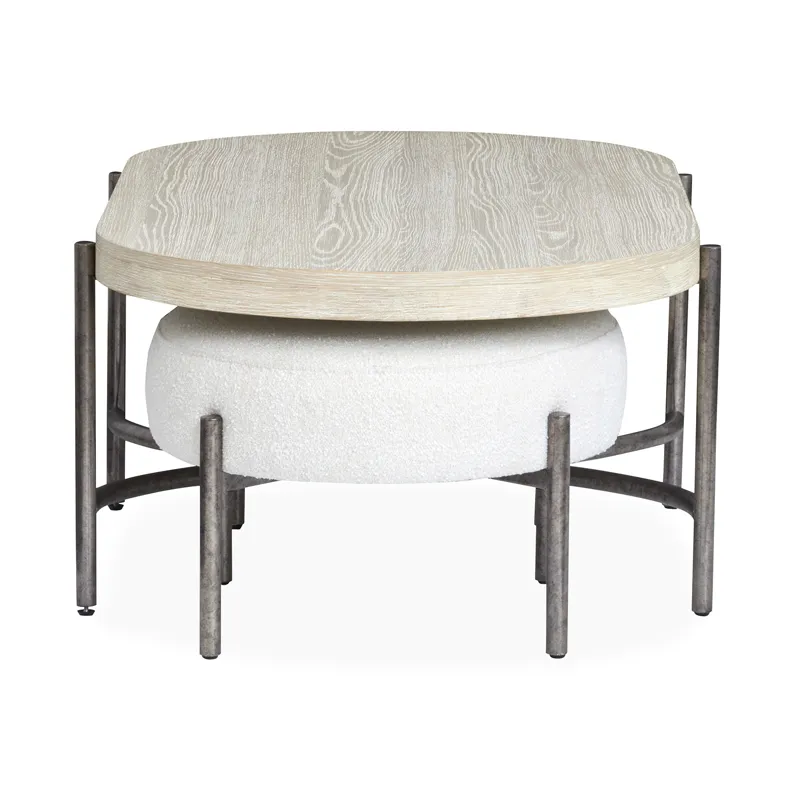 Jennings Oval Cocktail Table w/2 Ottomans (Uph. Seat)