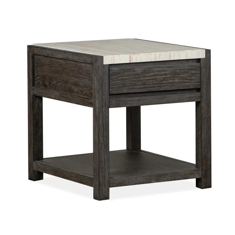 Plum Creek - Black Rectangular End Table