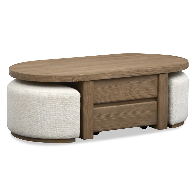 Hayden Lift Top Stg.Cocktail Table w/Casters & 2 Uph.Stools