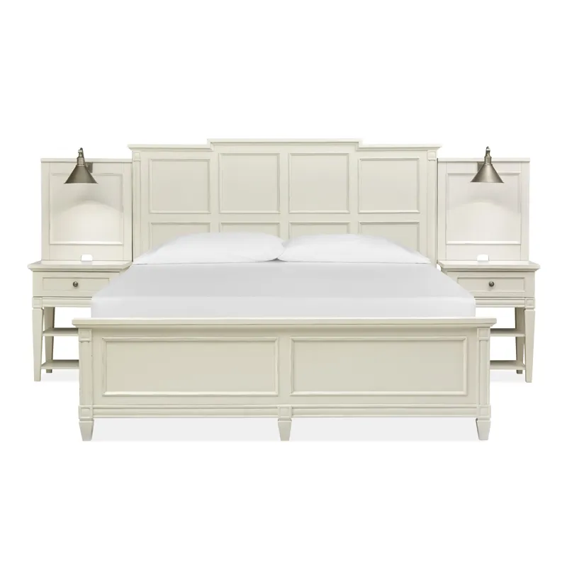 Willowbrook Egg Shell White Queen Wall Panel Bed