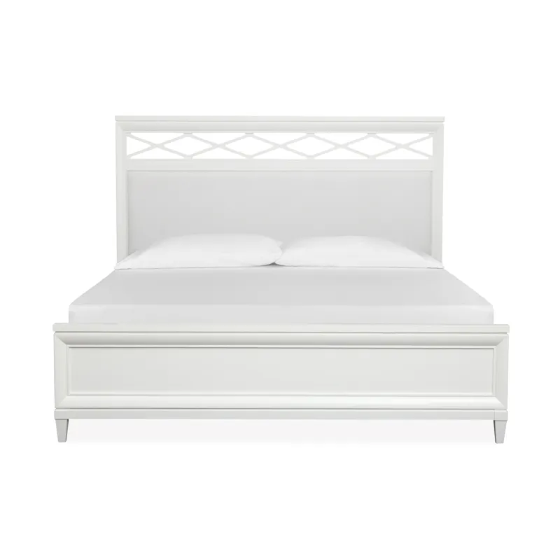 Springhouse Whisper White Queen Upholstered Panel Bed