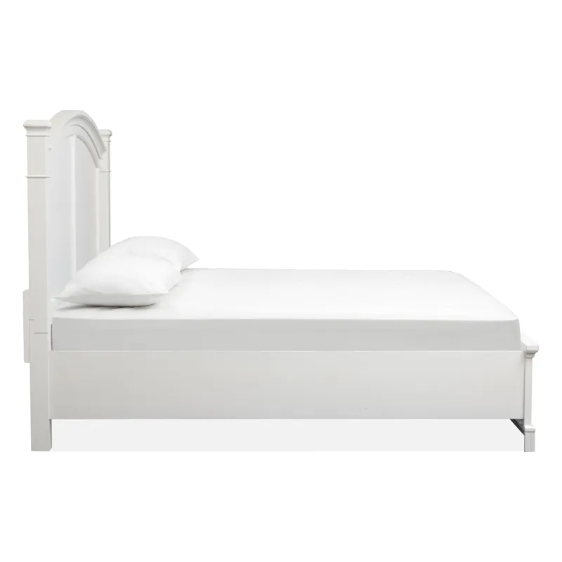Kingston Whisper White And Cerused Nutmeg California King Panel Storage Bed