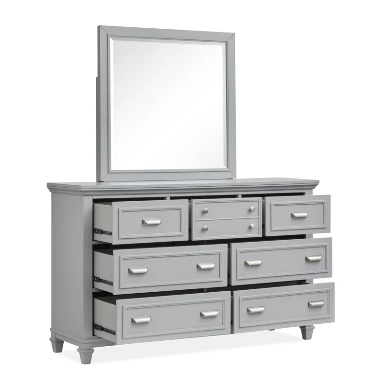 Charleston Harbor Gray Grey Drawer Dresser With Landscape Mirror