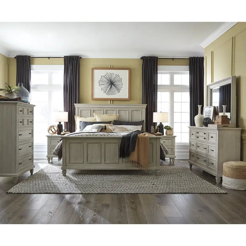 Newport Alabaster California King Panel Bed