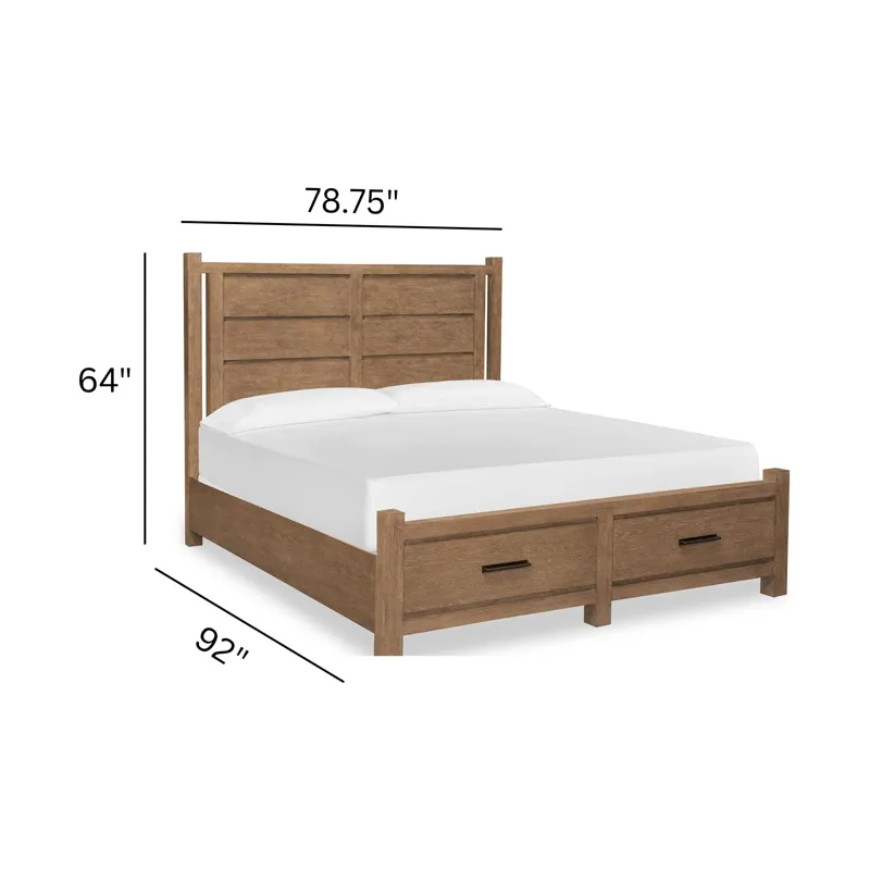 Plum Creek Sierra Brown California King Panel Storage Bed
