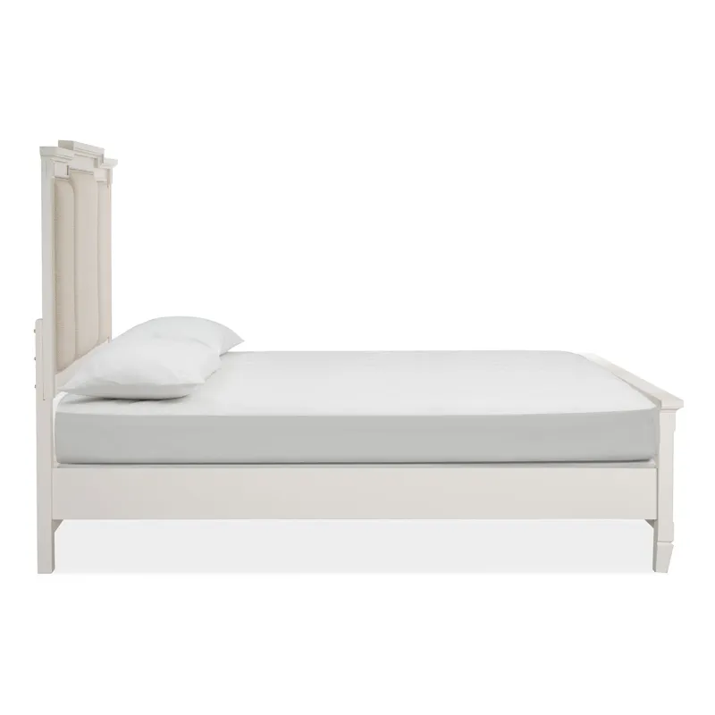 Willowbrook Egg Shell White Queen Panel Upholstered Bed