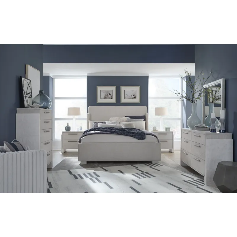 Lorelei Misty Cloud Queen Upholstered Sleigh Bed