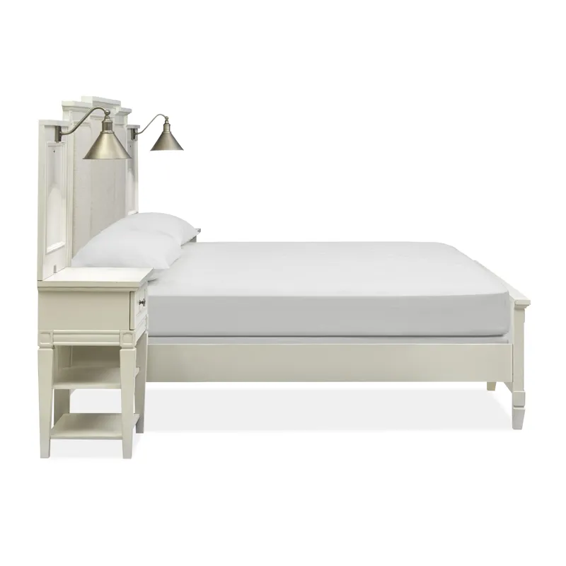 Willowbrook Egg Shell White Queen Upholstered Wall Panel Bed