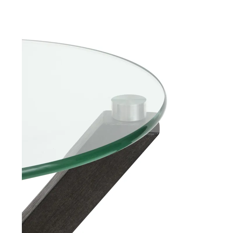 Jax Carbon Shadow And Chrome Round End Table
