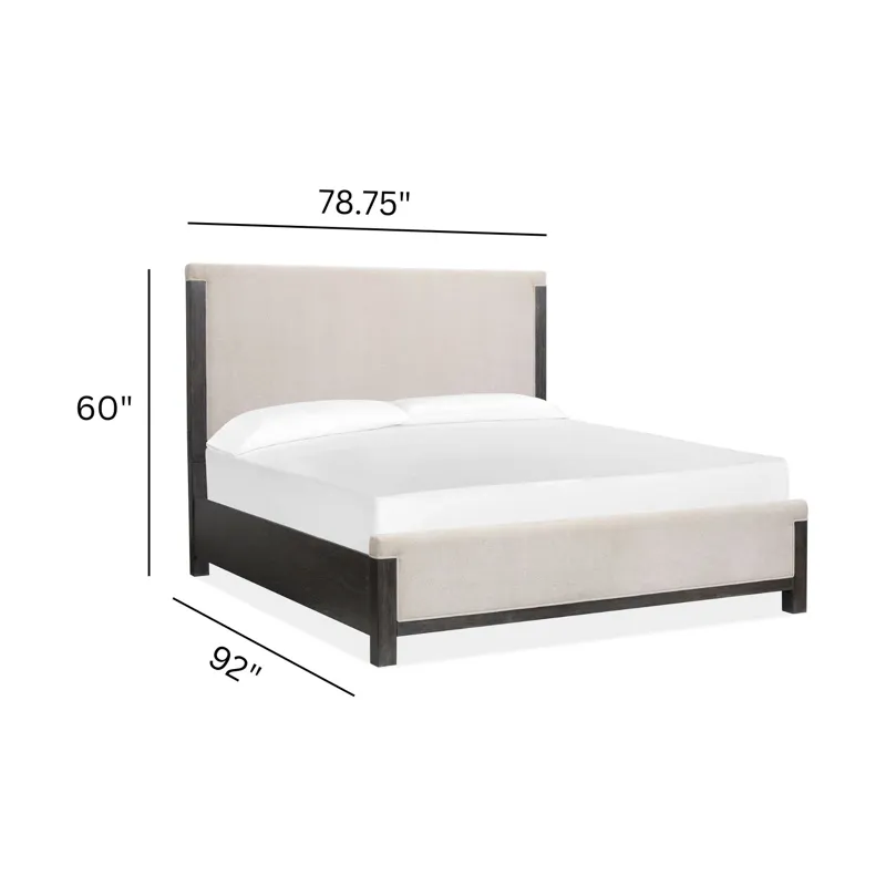 Plum Creek Ravenwood Black California King Upholstered Panel Bed