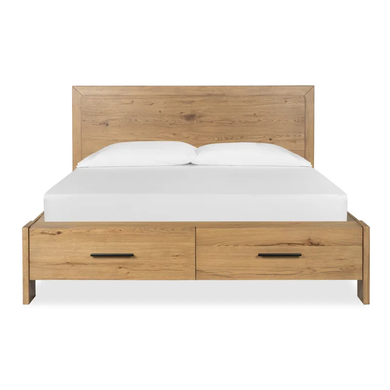 Davenport Rustic Caramel California King Panel Storage Bed