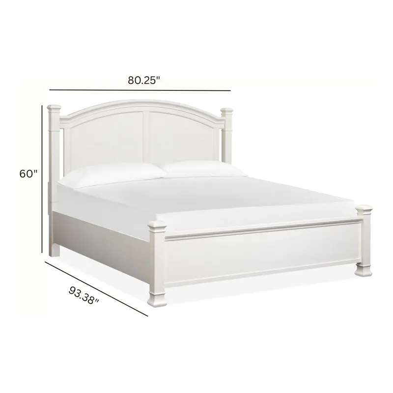 Kingston Whisper White And Cerused Nutmeg California King Panel Bed