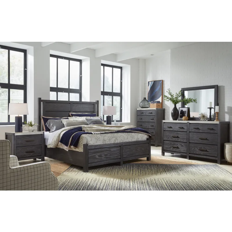 Plum Creek Ravenwood Black California King Panel Bed