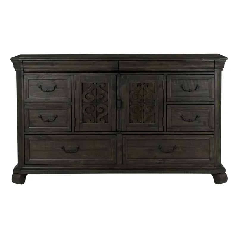 Bellamy Peppercorn Drawer Dresser With Shaped Mirror