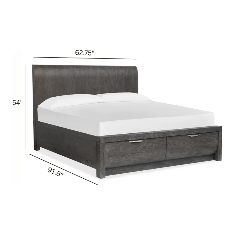 Kinsley Black Heron Queen Panel Storage Bed